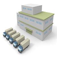 倉庫とトラックイメージ画像